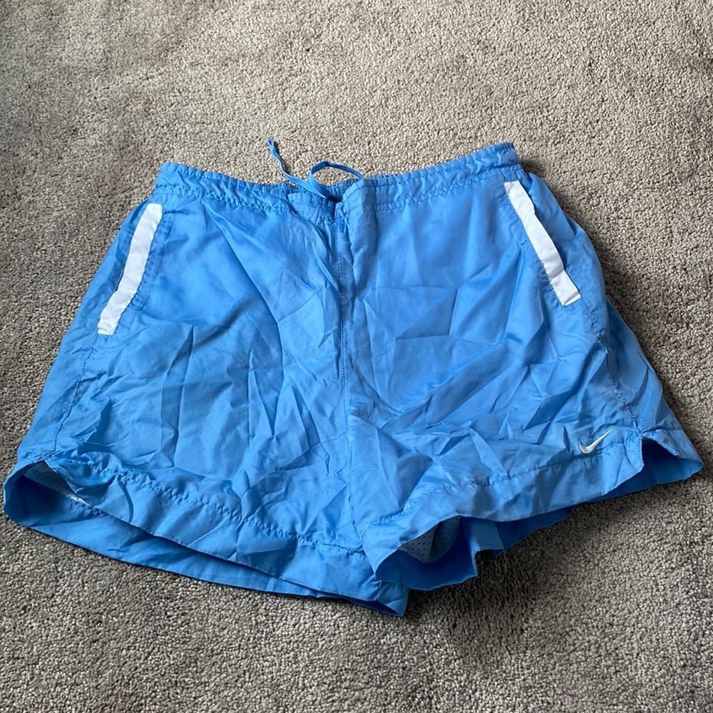 Nike Blue Athletic Shorts Drawstring Waist Mesh Lined Running Activewear SIZE M